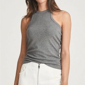 Reiss Mirabel Ribbed Gray Tank Top NWOT